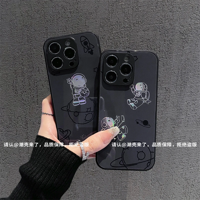 肤感烫金玻璃壳适用苹果iphone16/华为荣耀/OPPO/VIVO/小米手机壳