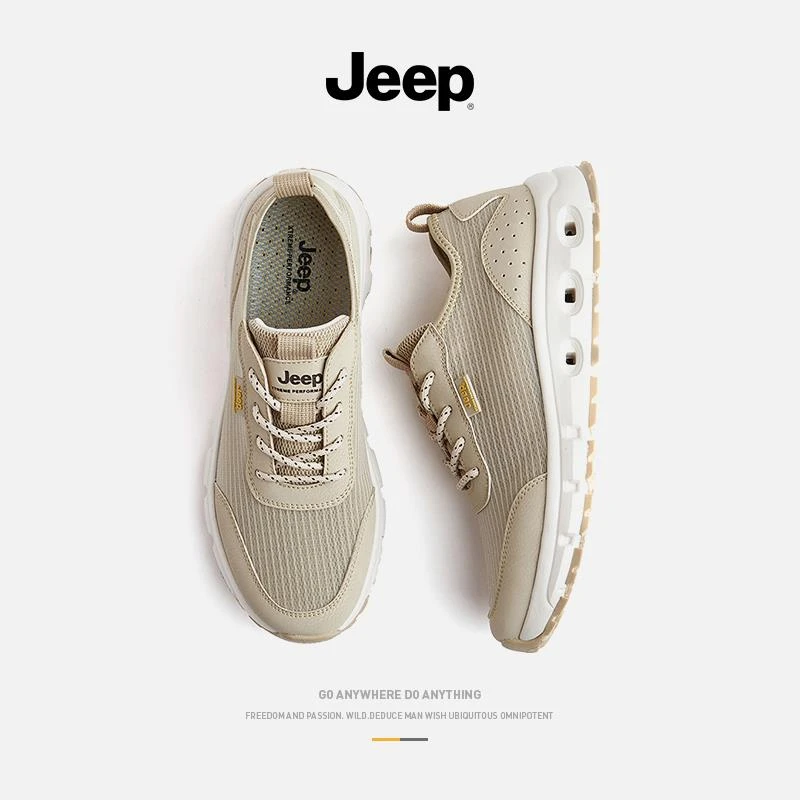 jeep吉普男鞋 2024夏季新款透气网面鞋男士时尚休闲户外登山鞋