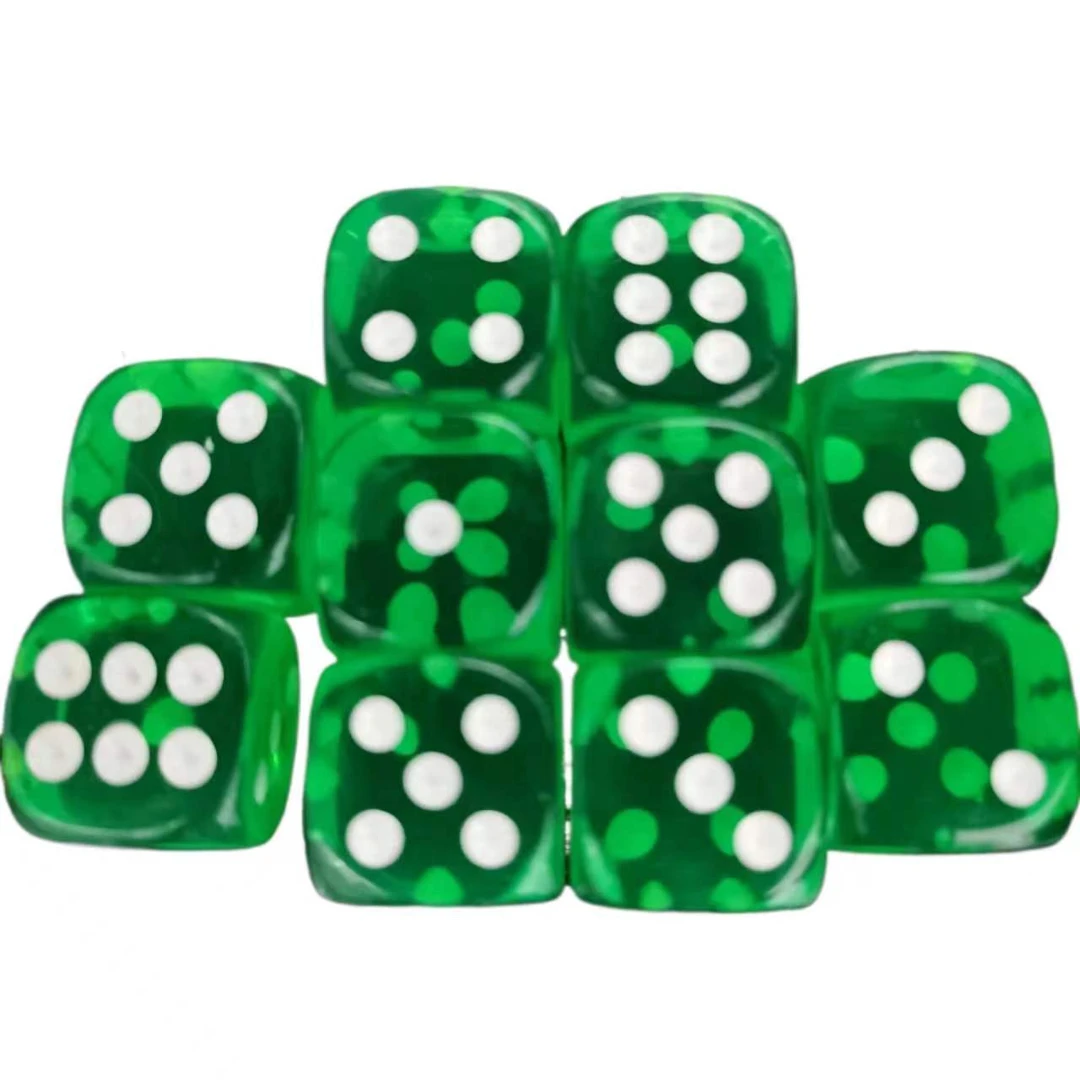 16号透明绿色骰子筛子圆角点数 酒吧KTV夜店聚会猜拳麻将家用棋牌