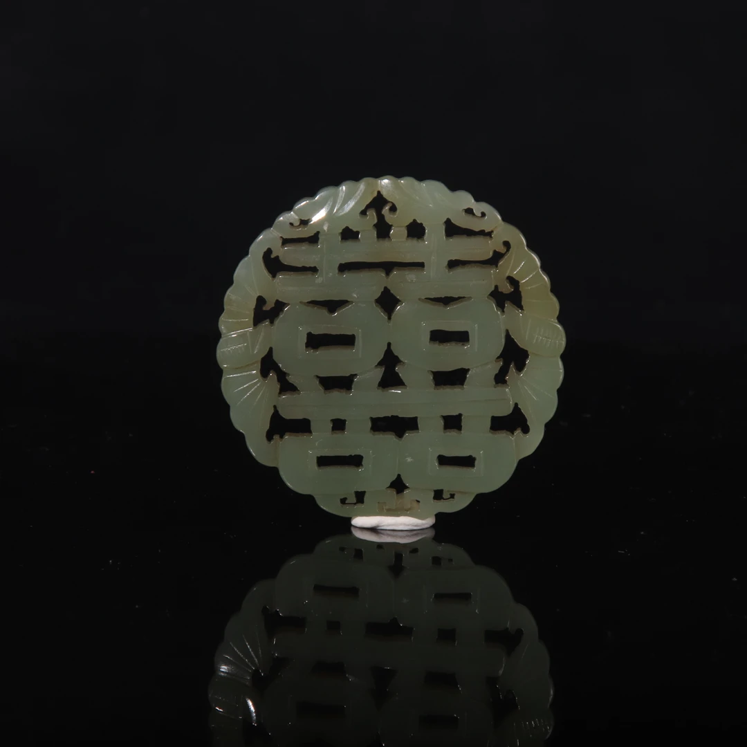 清 白玉福寿双喜牌TZ0841
