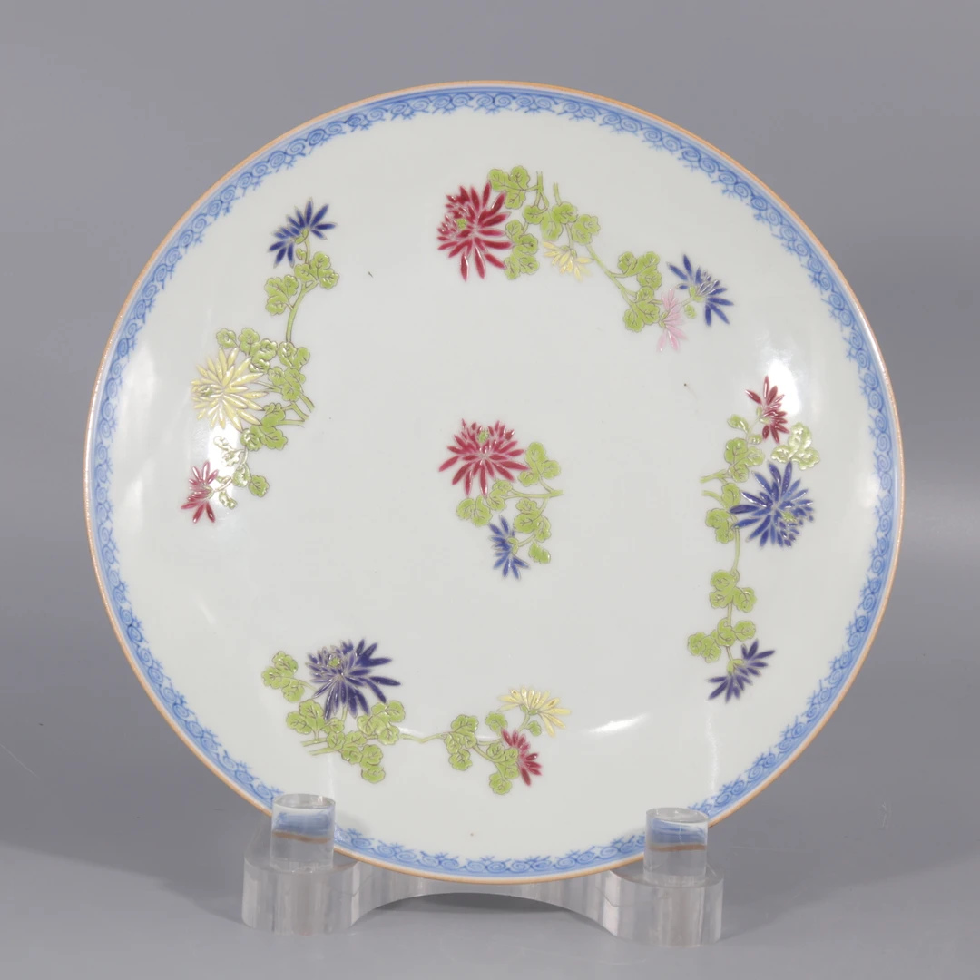 料彩菊纹盘   H410-282