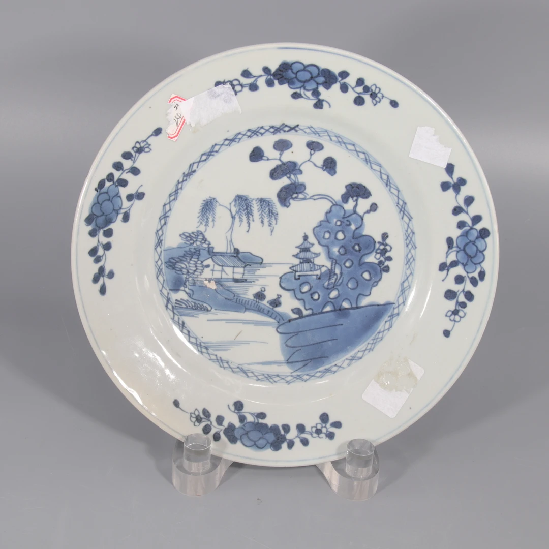 青花山水纹盘 H410-473