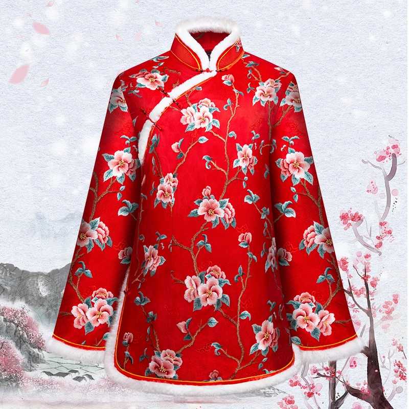 女士真丝重工刺绣唐装款式全套配齐全国包邮