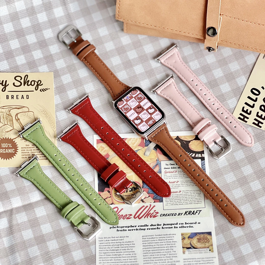 适用于小米9pro表带8Pro针扣小蛮腰皮质运动卡通替换带ins风时尚