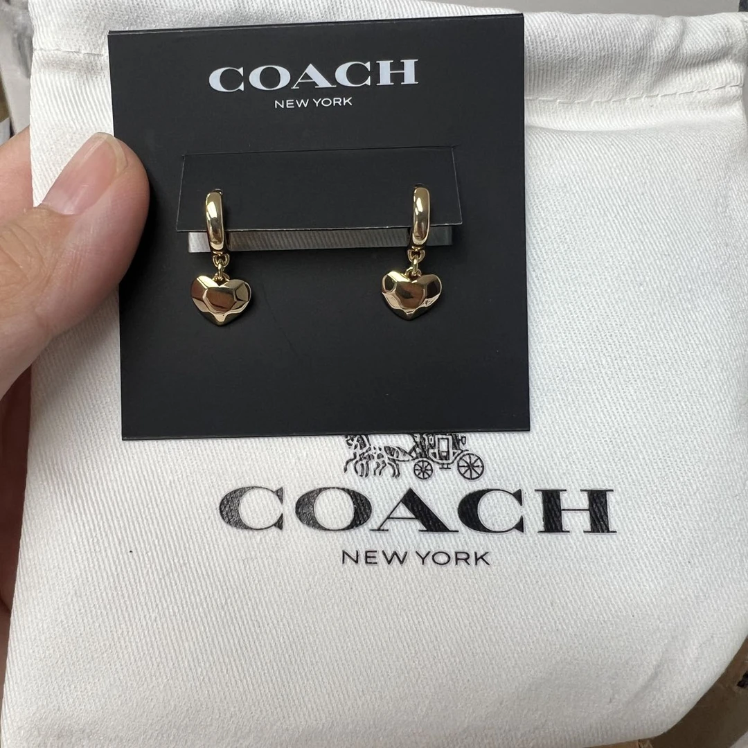 COACH/蔻驰 美现 金色心形耳环