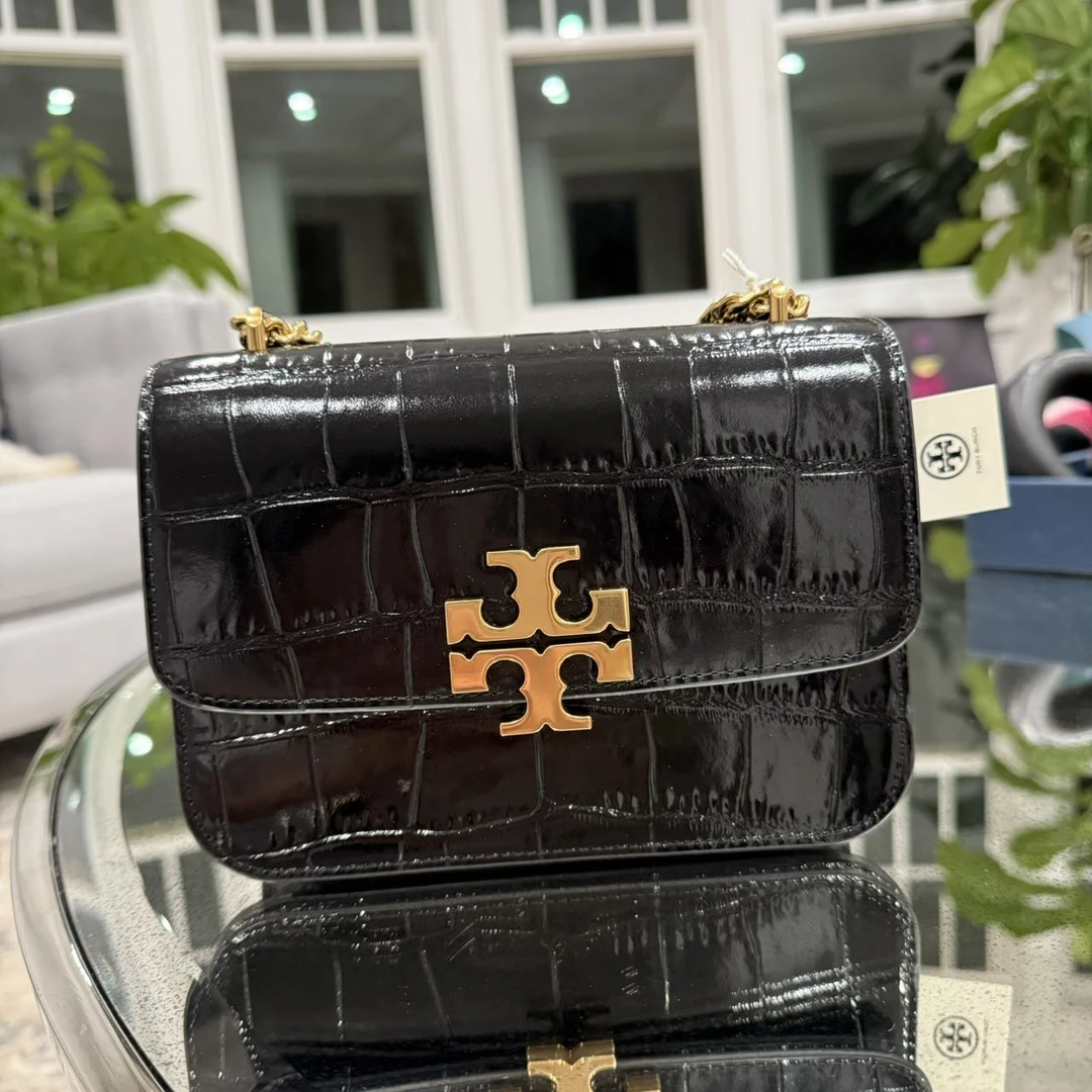 Tory Burch汤丽柏琦 XG ELEANOR压纹黑色小号单肩包165378-001