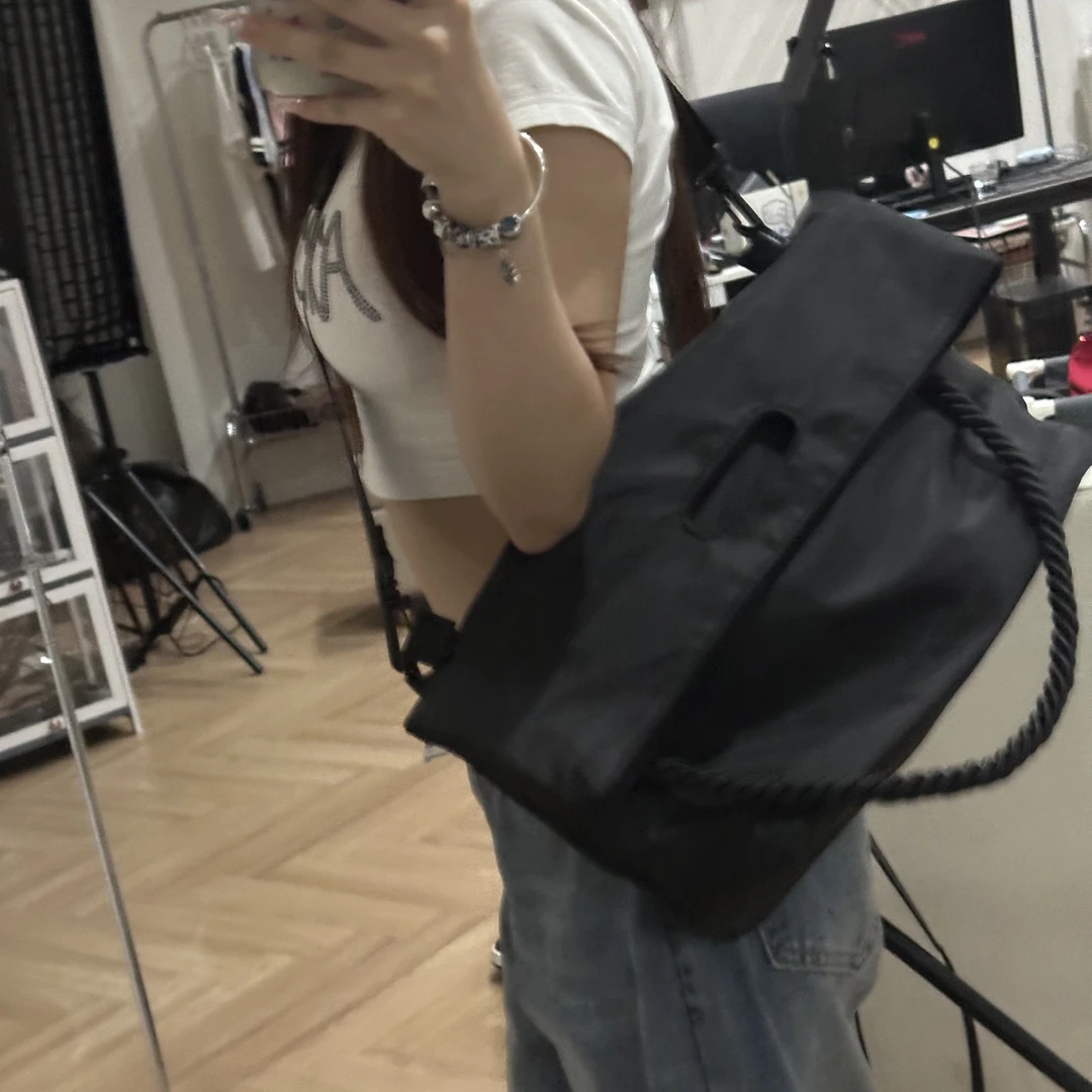 BINFU  2024年新款 双用多功能男女款潮流百搭 黑色磨砂两用包包