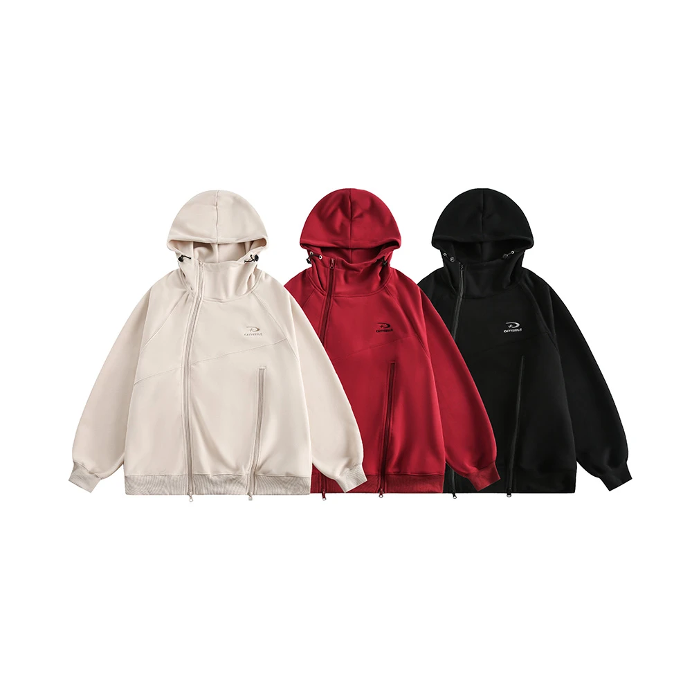 男女同款简约美式休闲情侣连帽外套