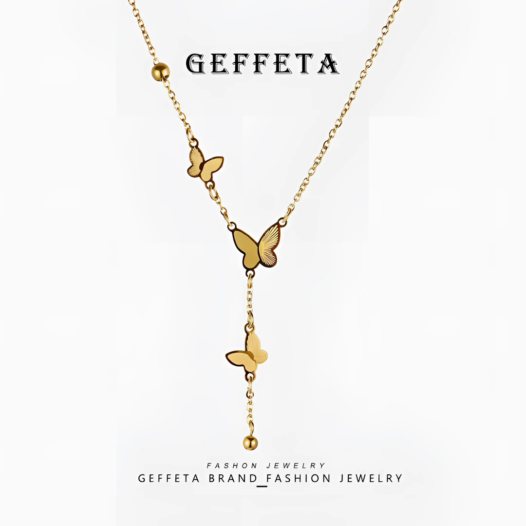 GEFFETA/格菲塔 蝴蝶毛衣链轻奢高级气质精致流苏吊坠