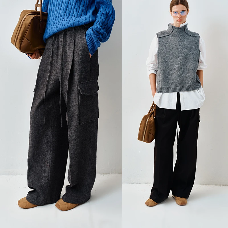 INYASAKO率性有型重磅汉麻显瘦高腰多口袋百搭休闲工装裤