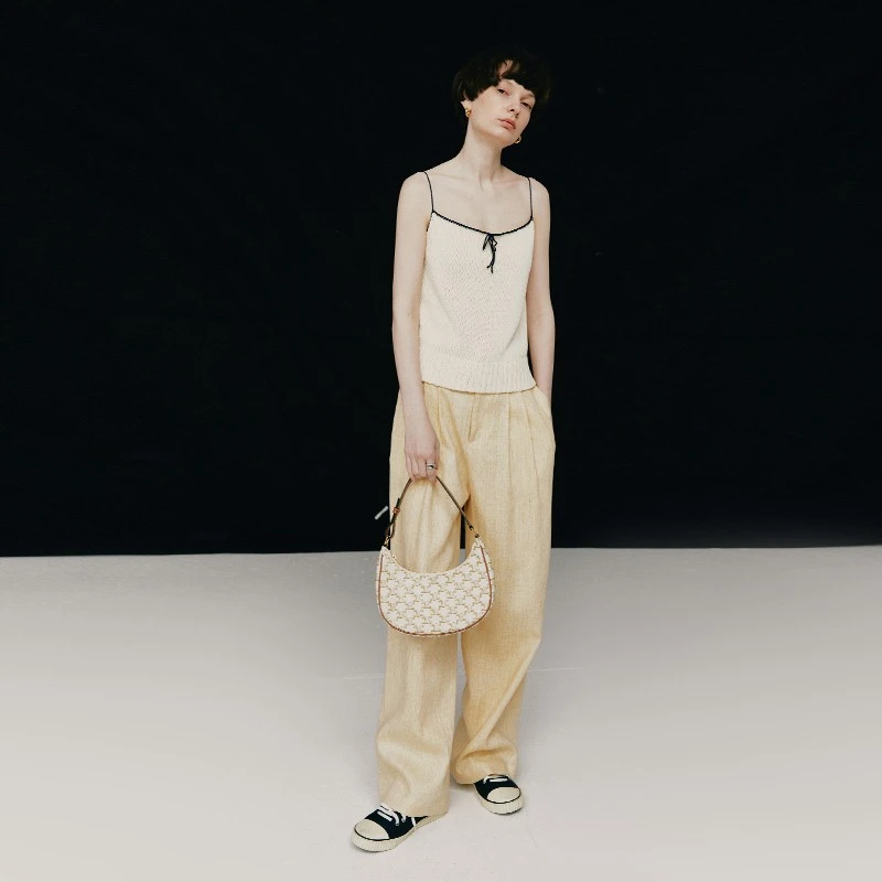 INYASAKO精致细腻 法式甜妹复古手工蝴蝶结吊带背心