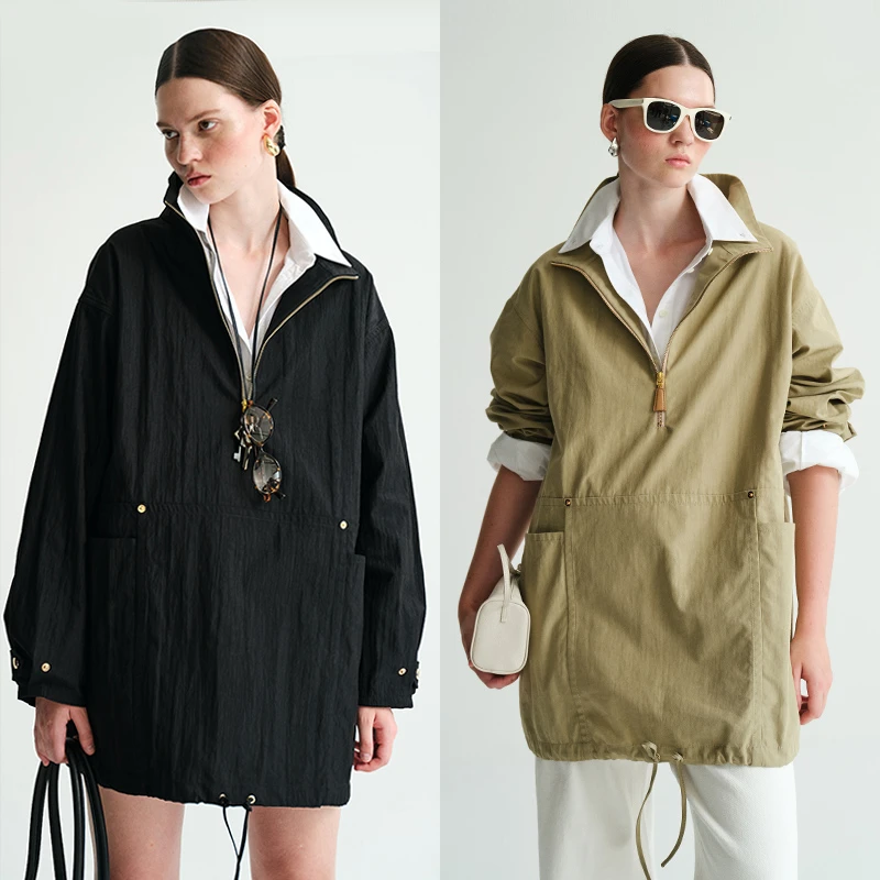 INYASAKO气质u风率性猎装细节工装风小高领连衣裙