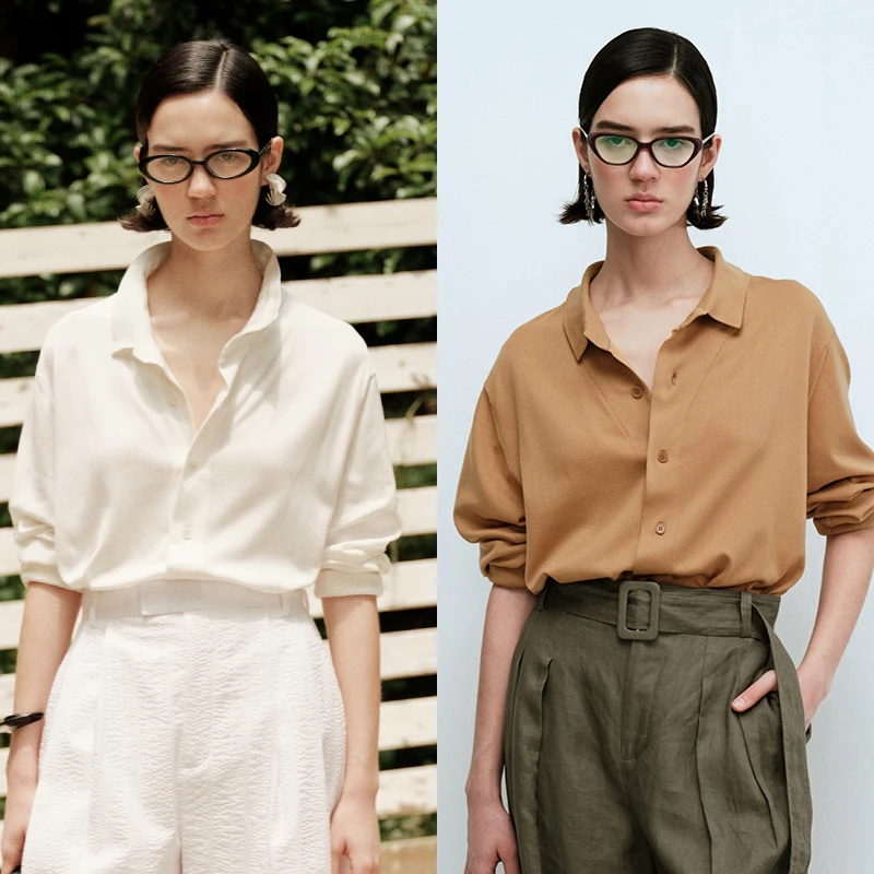 INYASAKO重磅日本进口铜氨混纺裸感轻柔透气衬衫式针织开衫