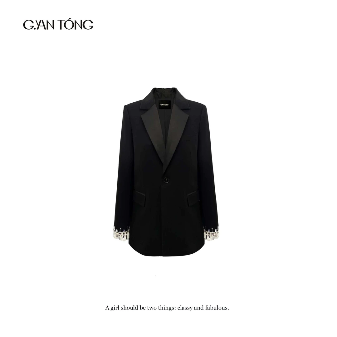 G. yantong/郭彦彤春季新品高级感气质轻奢女士西服外套 WT496