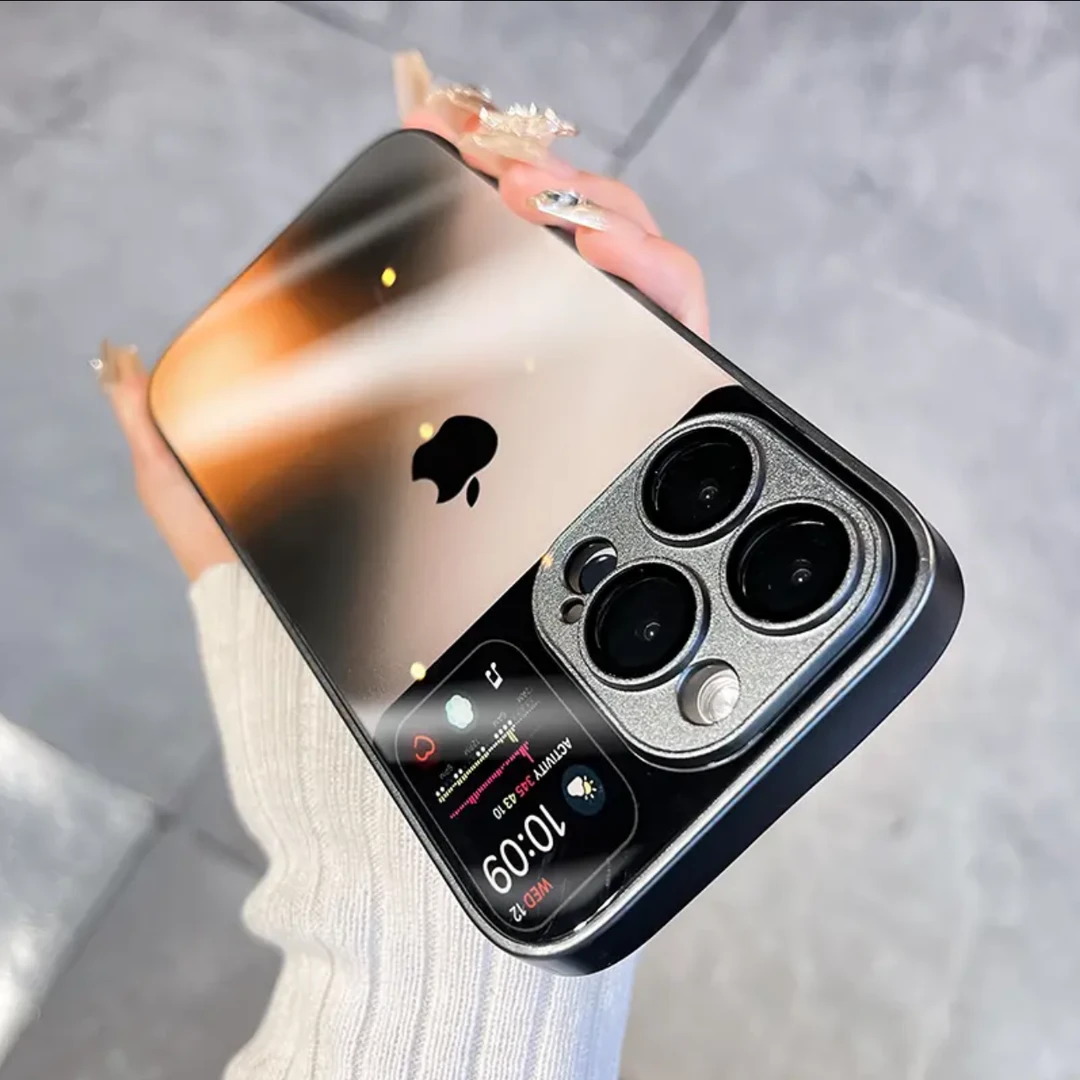 苹果14/13/12/11 秒变概念大视窗网红爆款14promax渐变玻璃手机壳