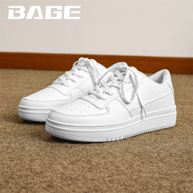 八哥大码男鞋春季时尚透气47低帮男士小白鞋48厚底休闲运动滑板鞋