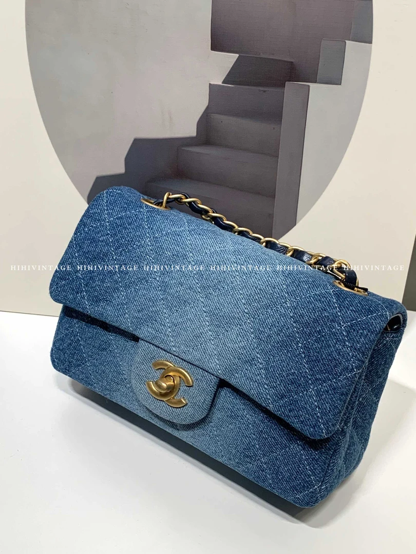 99新 Chanel/香奈儿 HIHI/24S牛仔CF大mini斜挎包/12096588