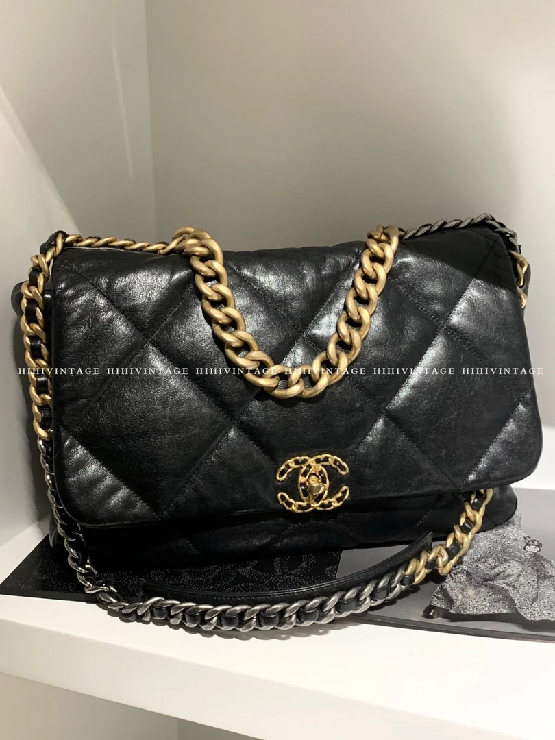 99新 Chanel/香奈儿 HIHI/Chanel 黑金19bag 30开 maxi/3792436