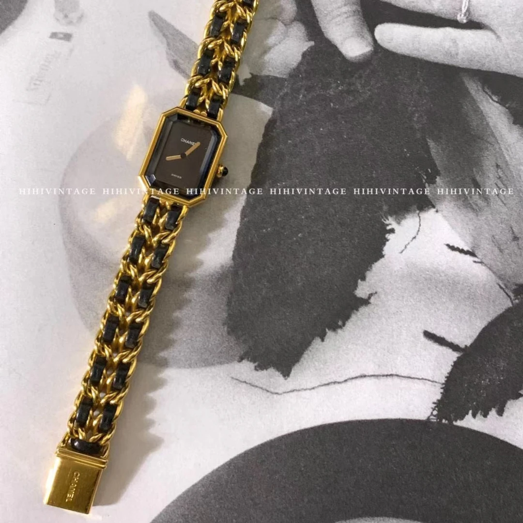 95新 Chanel/香奈儿 HIHI精选/Chanel 黑金方糖手表L