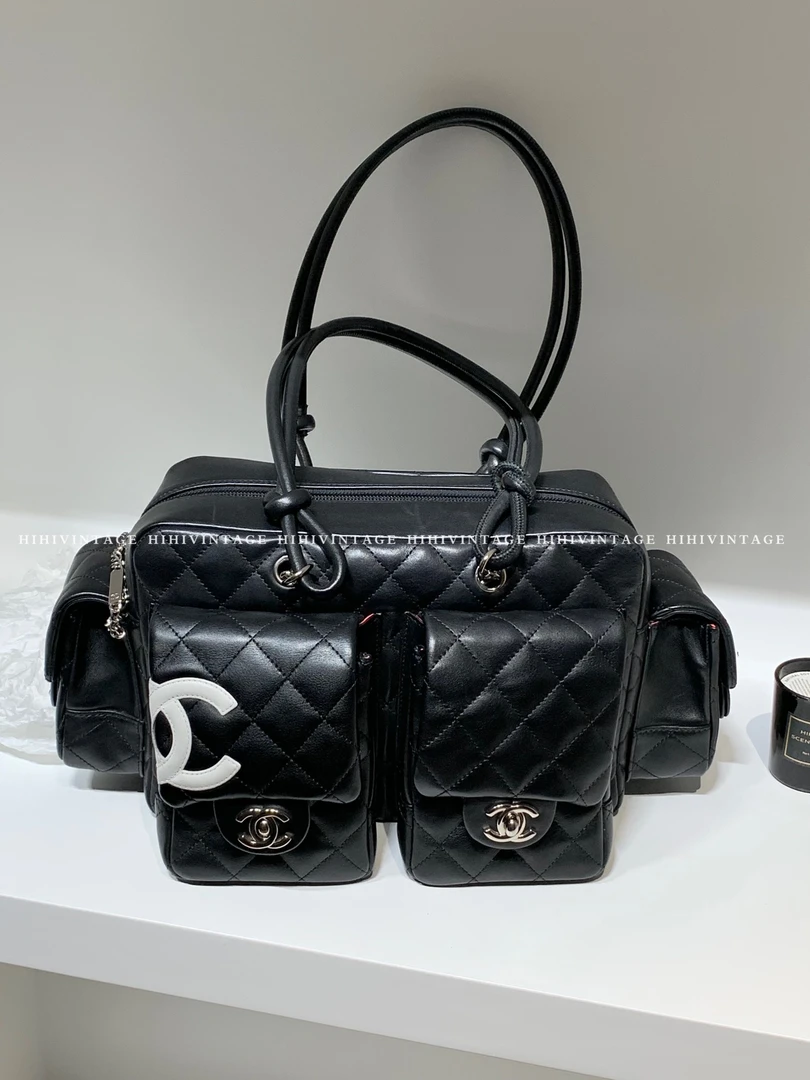 95新 Chanel/香奈儿 HIHI精选/黑银康鹏机车包 10899308