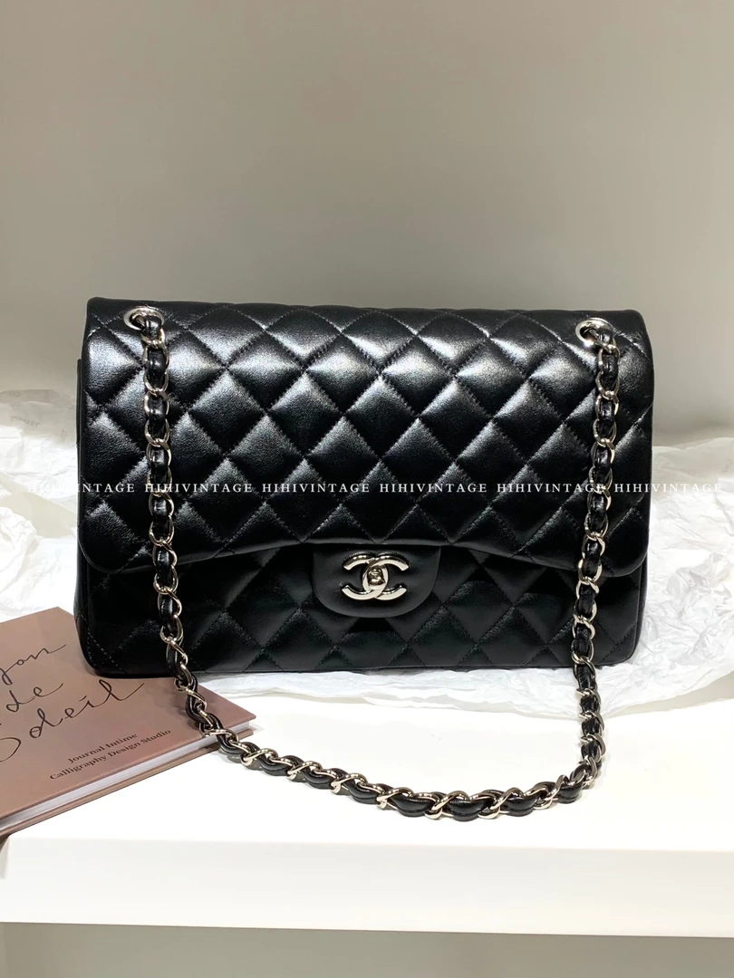 95新  HIHI/黑银双盖Jumbo单肩包 17开 /10855987/一店