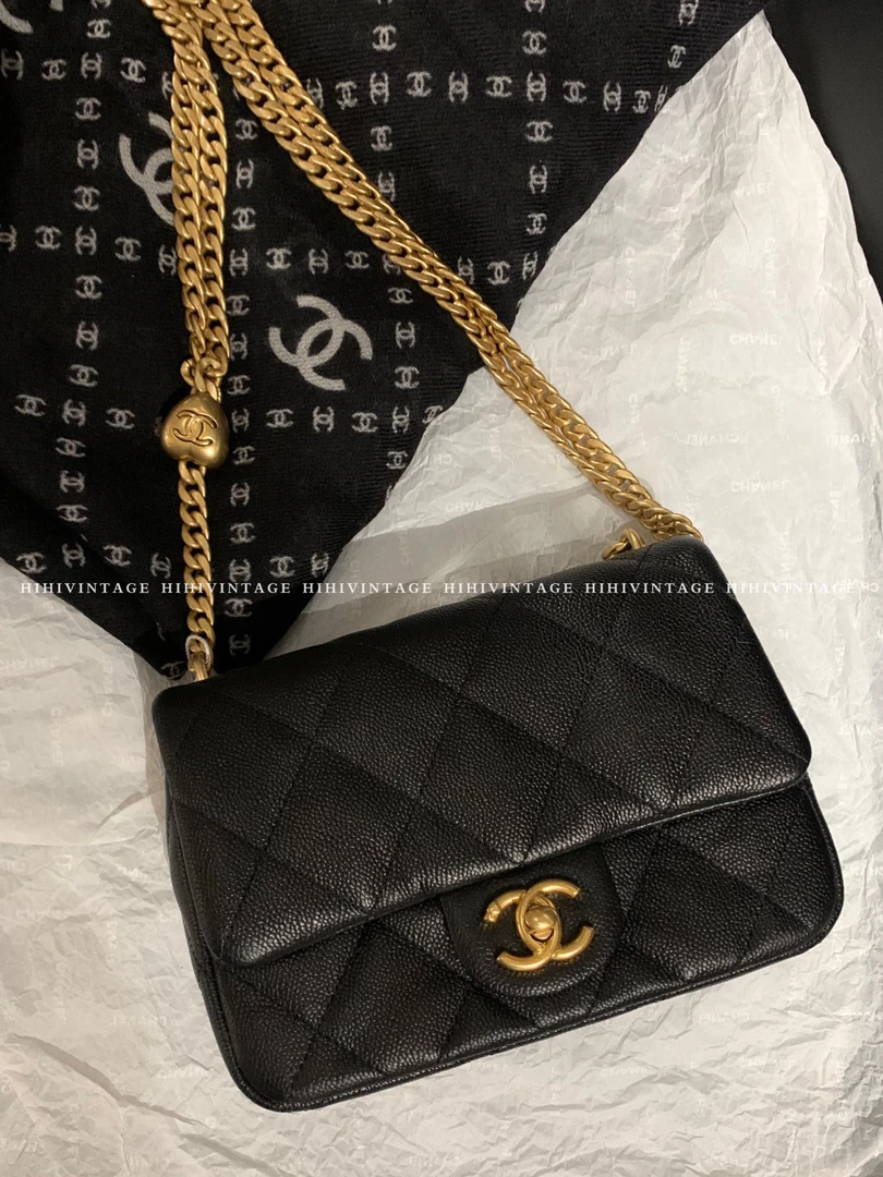全新未使用 Chanel/香奈儿 HIHI/Chanel荔枝爱心扣方胖子