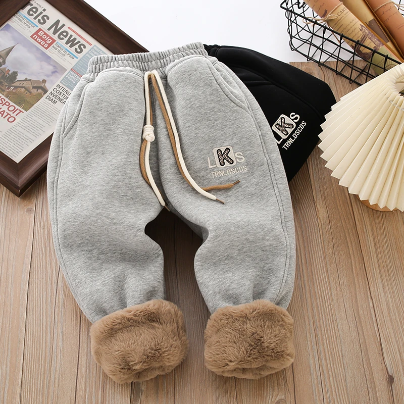 【三层加厚仿兔绒】抗寒-15°儿童加厚女童长裤男童三层加厚长裤