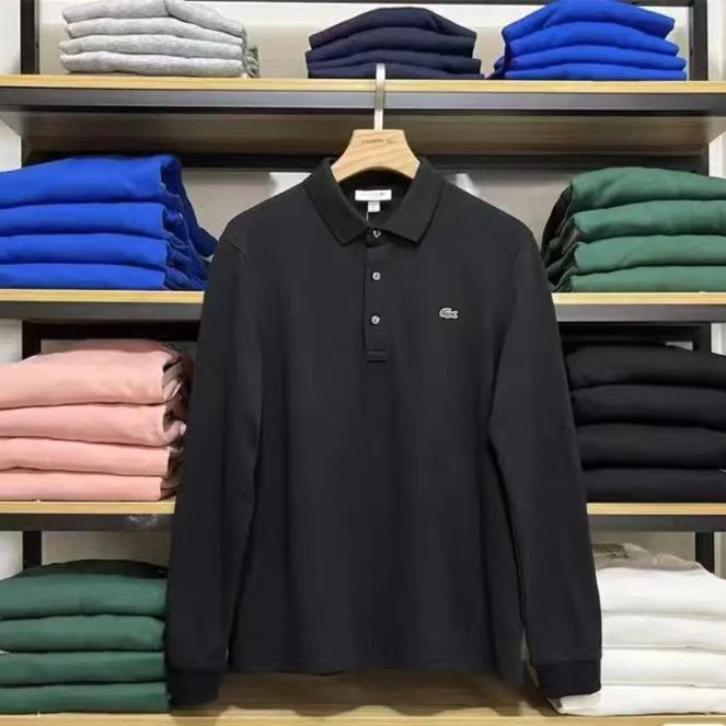 法国鳄鱼polo衫男经典修身版休闲正品男士秋季纯棉长袖t恤男5894