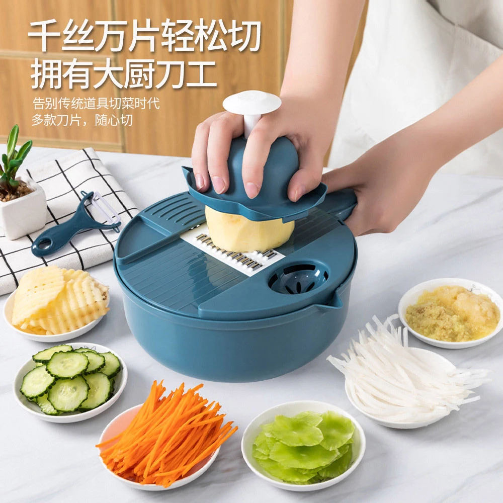 【新疆西藏包邮】12件套厨房多功能切菜器土豆切丝器多功能擦丝器