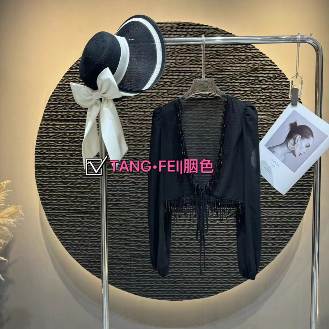 TANG-FEI胭色【果冻】FL0002 流苏披肩外搭 百搭小外衫