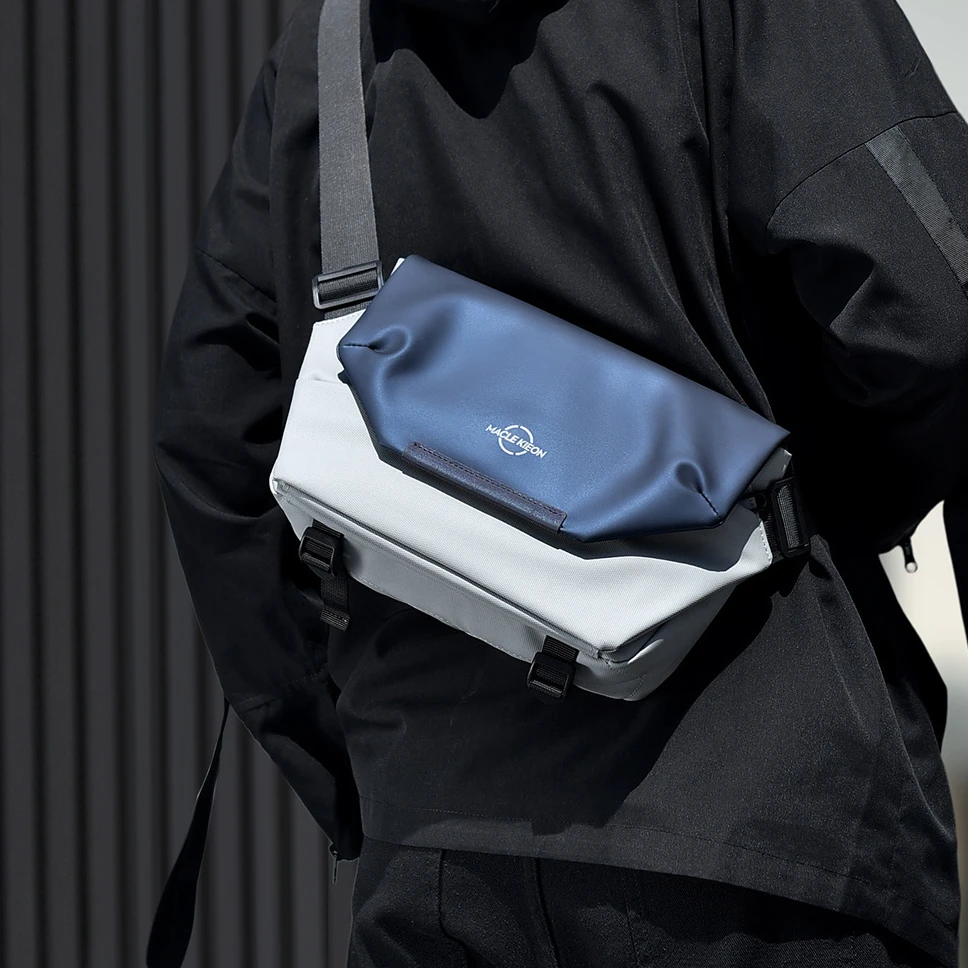 百搭韩版学生简约男款潮酷骑行背包大容量单肩斜挎包邮差包快软