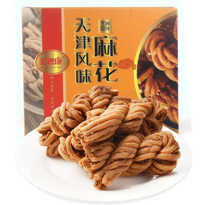 宏德康天津风味麻花尝鲜3盒共9大枚传统糕点特产休闲小吃零食酥脆