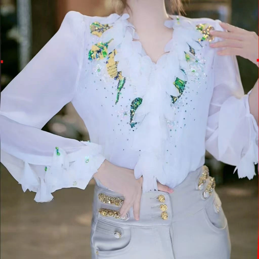 SEJI/瑟纪10.26【风中的诗】法式重工气质时尚百搭上衣