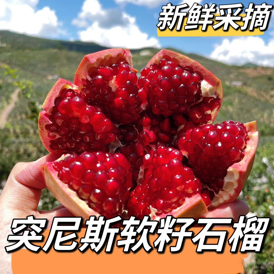 【巨无霸】四川高山突尼斯软籽石榴/爆甜多汁/坏果包赔4.5-5斤