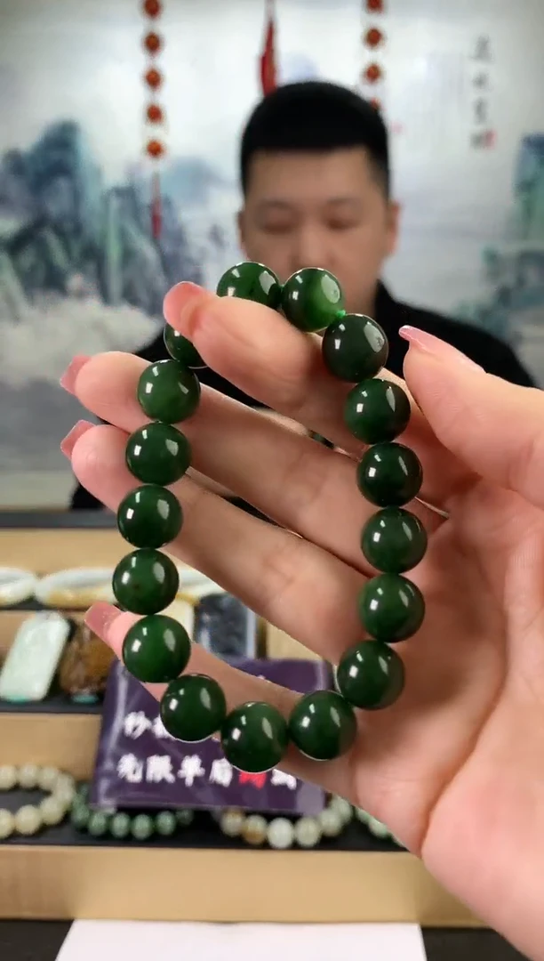 【闪购商品】和田玉手串未镶嵌12mm左右碧玉