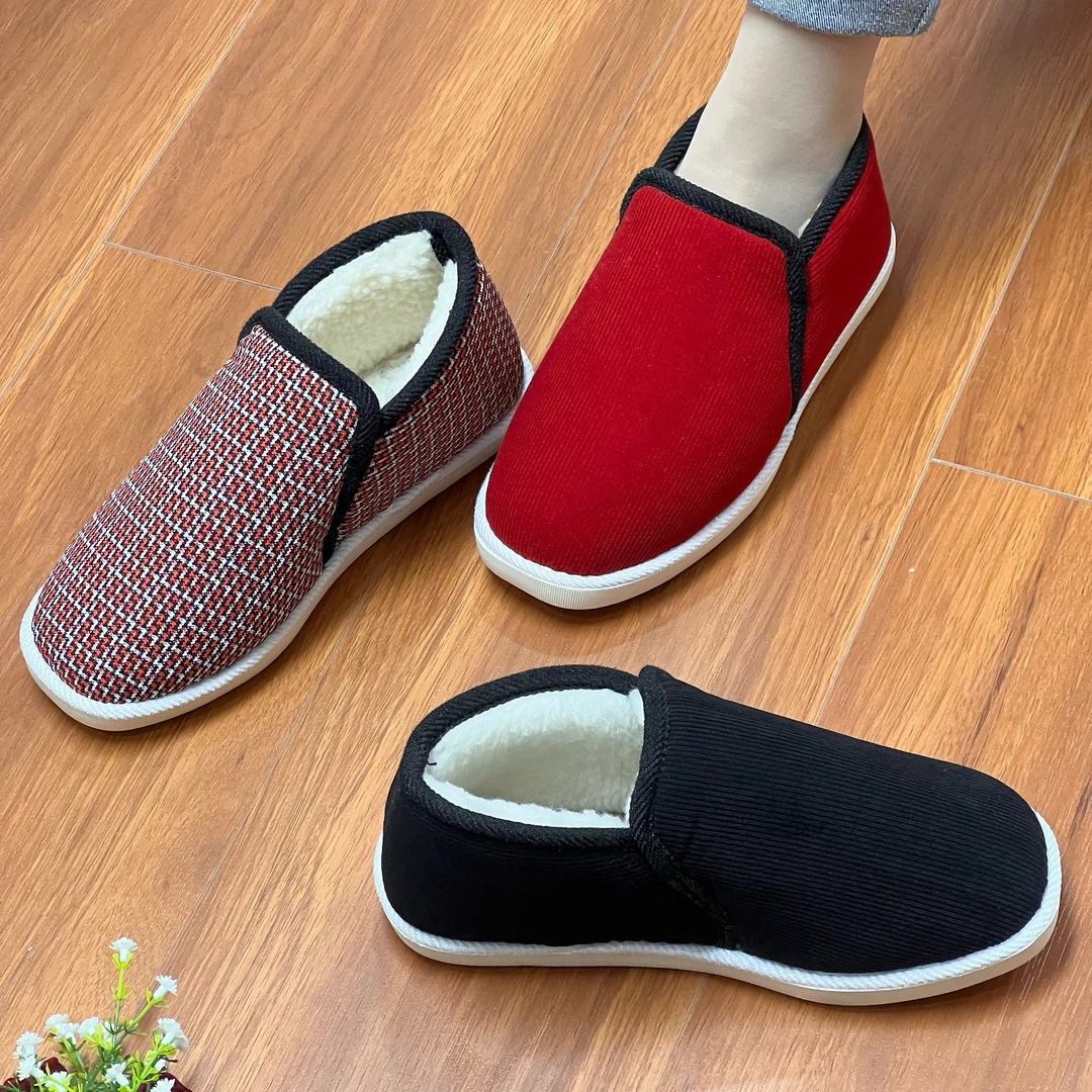 何航加绒加厚保暖【新款大鞋③号】防滑耐磨手工鞋男女情侣款