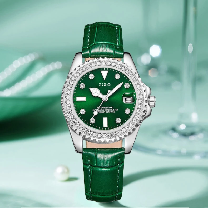 （只为宠粉）绿水鬼女士腕表气质名牌满钻高颜值小表盘夜光手表