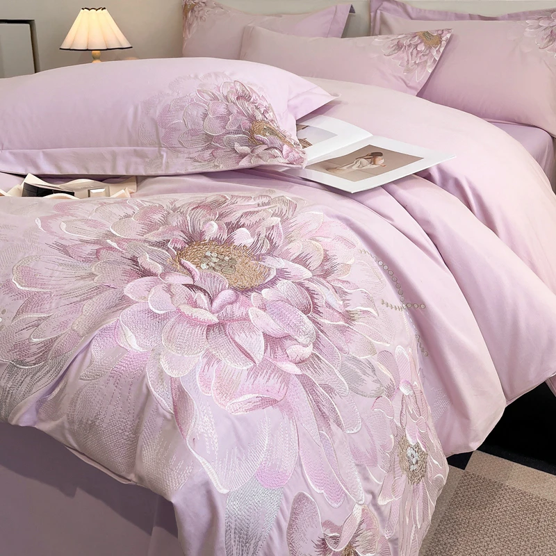 新款加厚180支全棉被套四件套纯棉磨毛床单秋冬季保暖高端床品