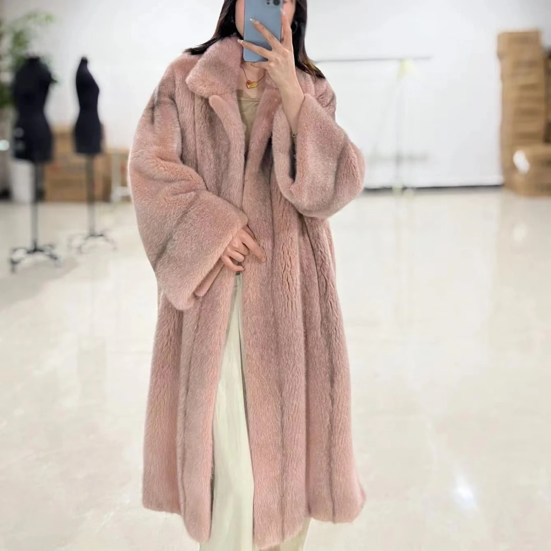 【貂小姐】天鹅绒级水貂毛皮草外套整貂皮大衣女