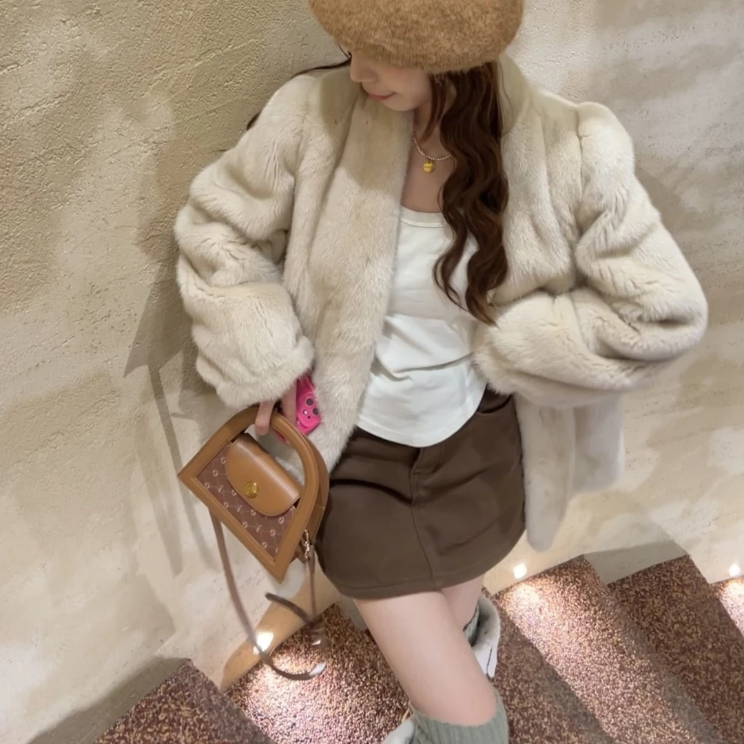 【白月光】新款冬整貂天鹅绒貂皮大衣女水貂毛貂毛皮