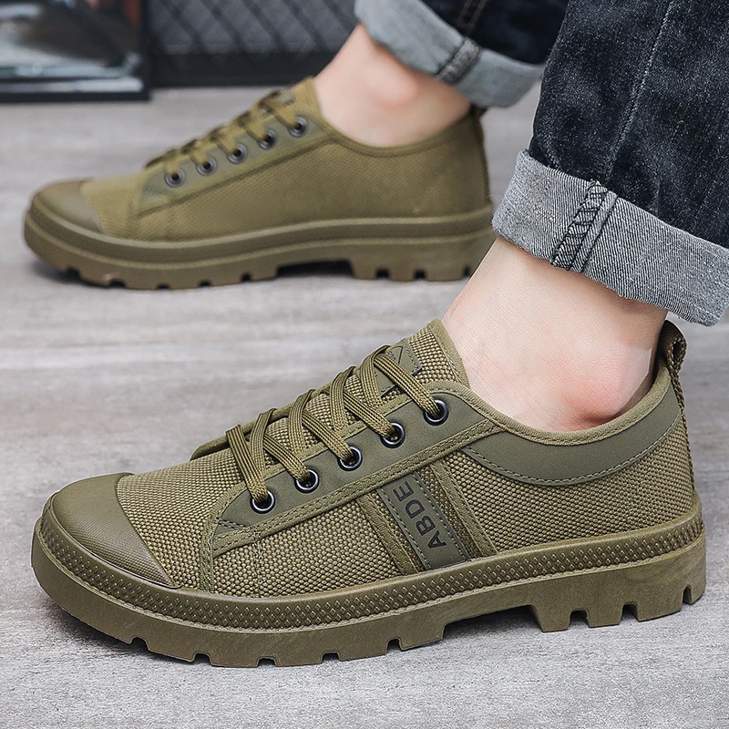 3522秋季新款透气解放鞋 工地低帮防滑休闲鞋 轻便户外软底马丁靴