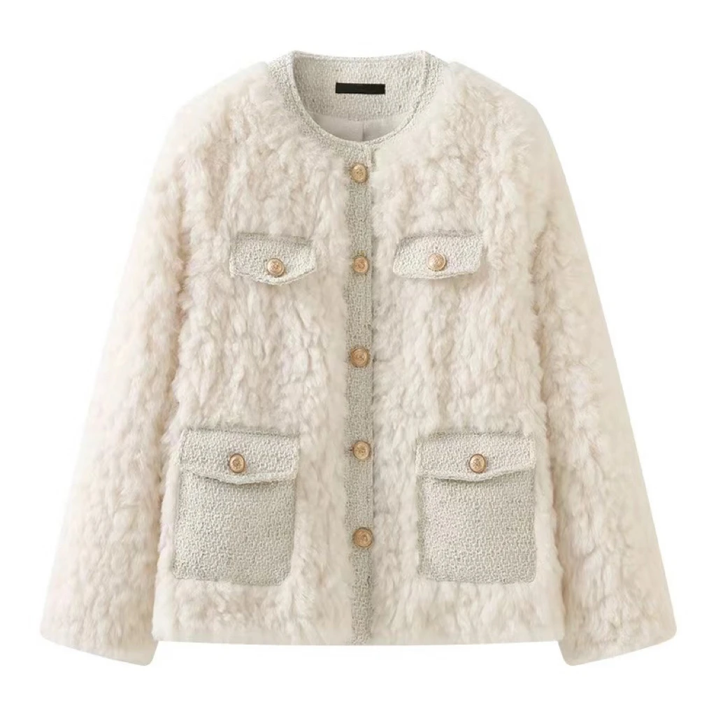 90白鸭绒小香风羽绒外套秋冬加厚保暖毛绒气质韩版外套TZZL