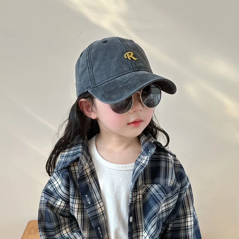 儿童帽子春秋款字母棒球帽帅气宝宝春季遮阳帽女孩女童鸭舌帽防晒