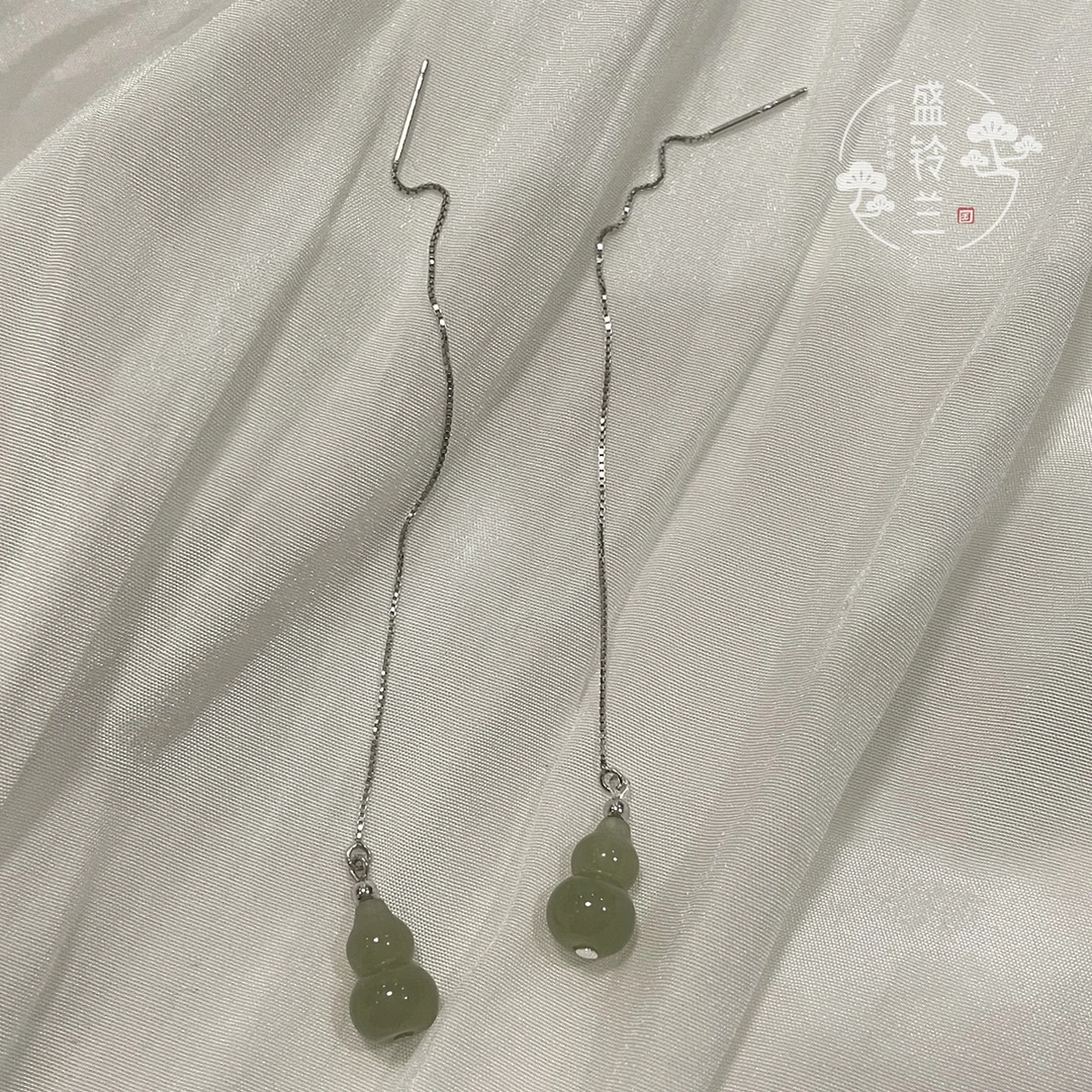 【重工】天然和田玉纯银耳饰高端上档次葫芦耳环高级感新中式耳线女