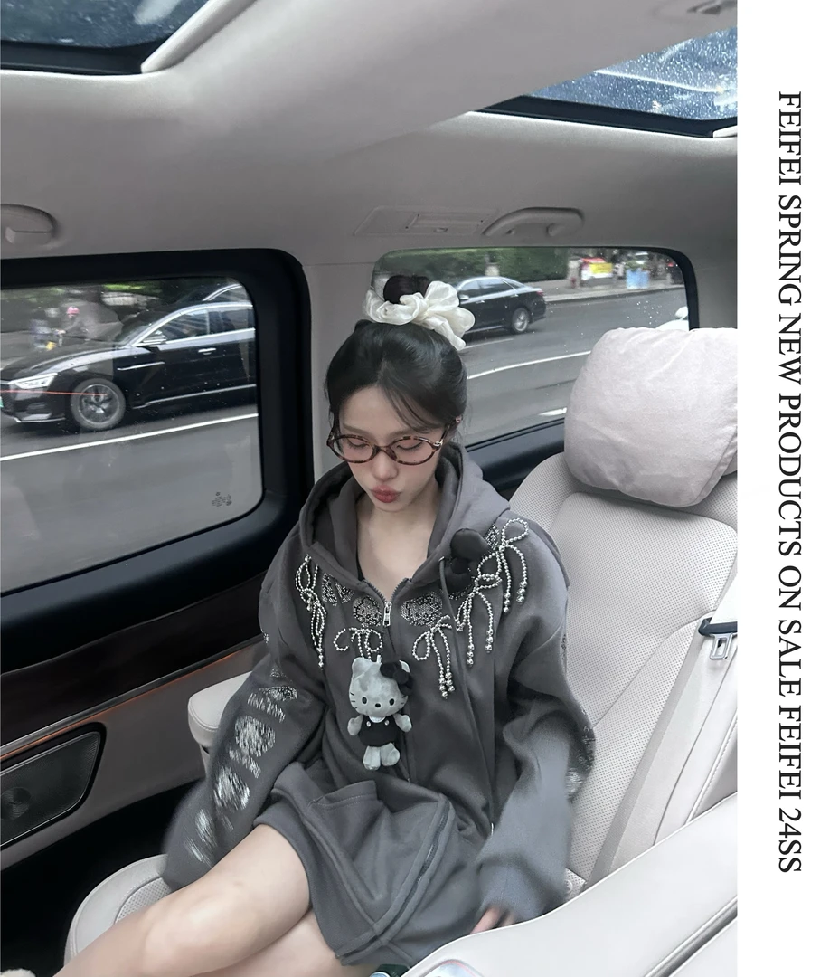 Run菲菲 超好看小香风KT卫衣女冬加绒加厚韩系慵懒风外套