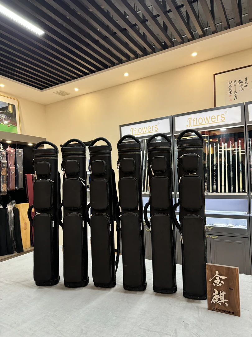 JB黑色彩虹线7孔9孔12孔黑八九球台球杆杆包杆桶