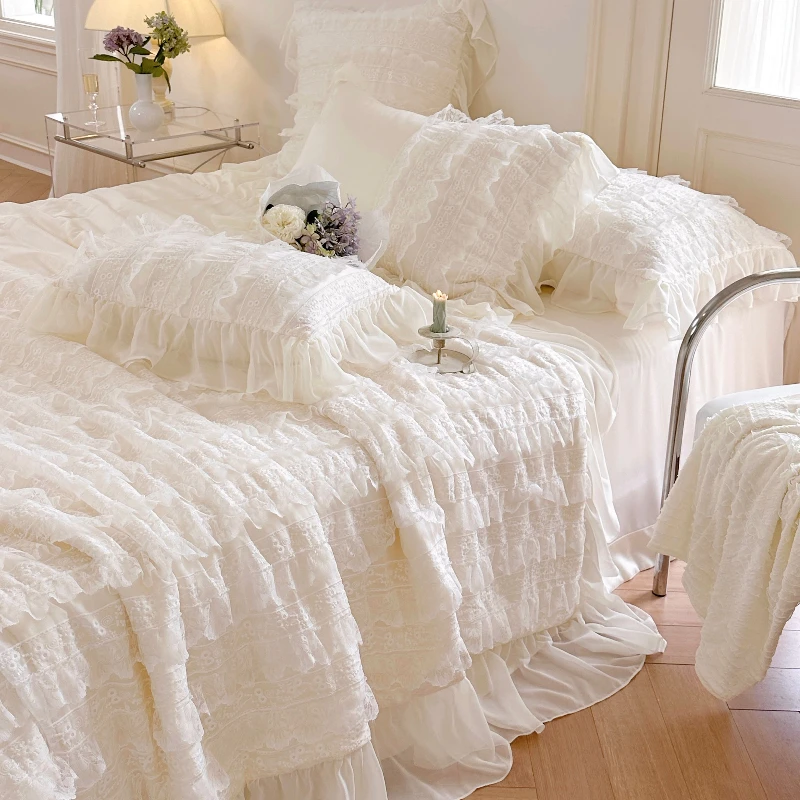 【和风晚夏】法式浪漫蕾丝花边夏季天丝空调被夏凉被四件套凉感裸睡