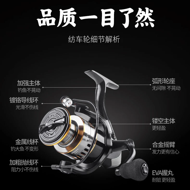 路亚纺车轮全主体线杯超远投海竿钓锚杆左右手互换通杀摇臂鱼线轮