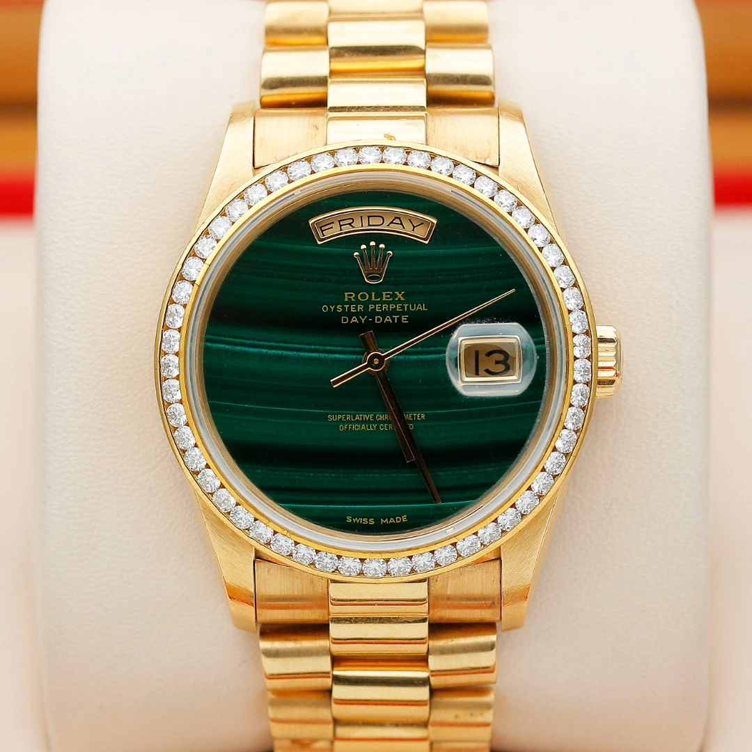 99新 Rolex/劳力士 星期日历型18238/后镶钻/36mm/自动机械/单表