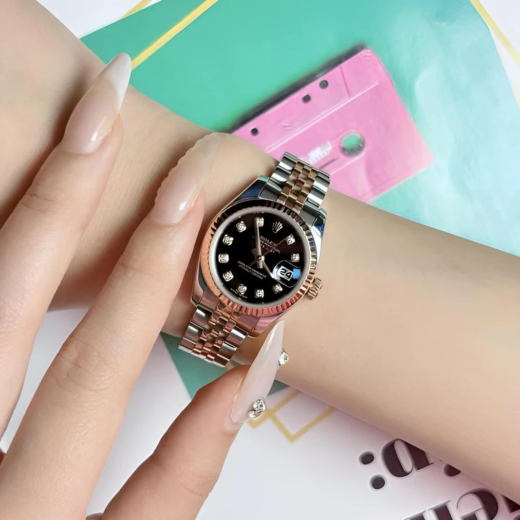 99新 Rolex/劳力士 日志179171/间玫瑰金原钻/26mm/自动机械/单表